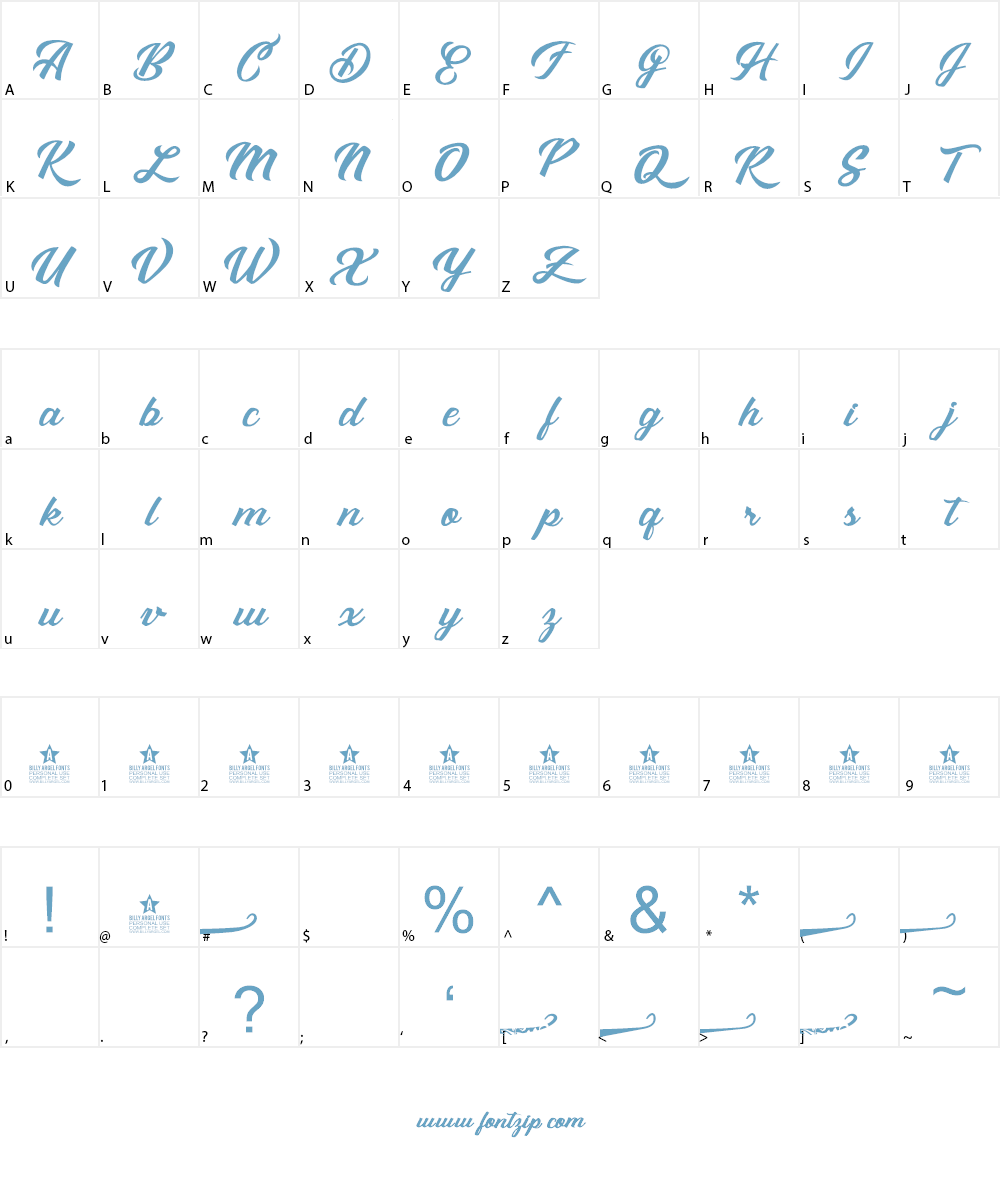 Sebastiana personal use Font Character